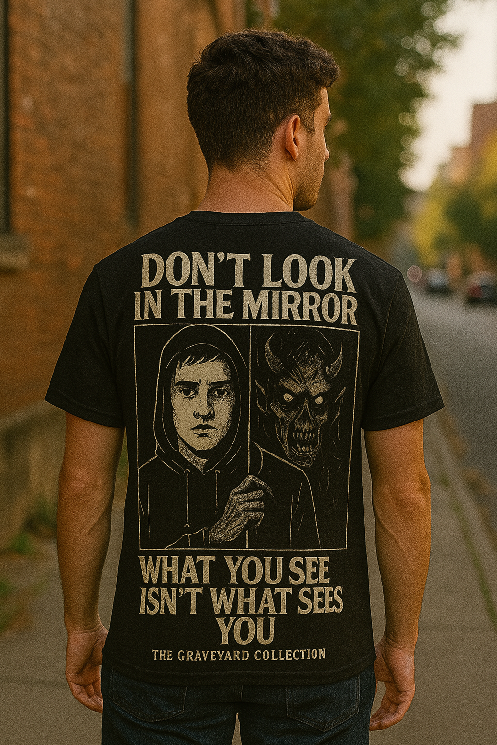 Don’t Look in the Mirror Shirt | Graveyard Collection Horror Tee