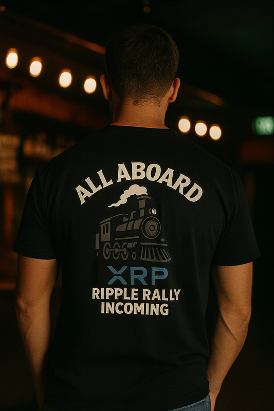 All All Aboard XRP Shirt | Ripple Rally Incoming | Degen Den™ by Graphic Graveyard
