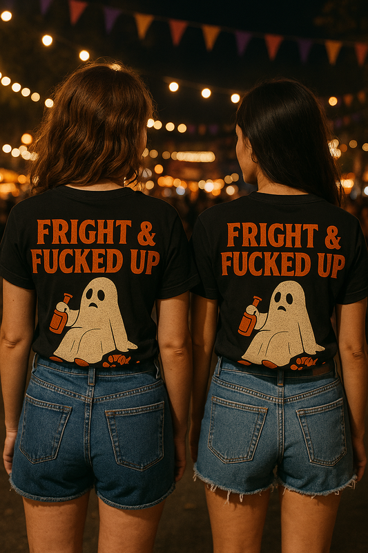 Fright & Fucked Up | Fright & Fall Boozy Ghost Tee by Graphic Graveyard