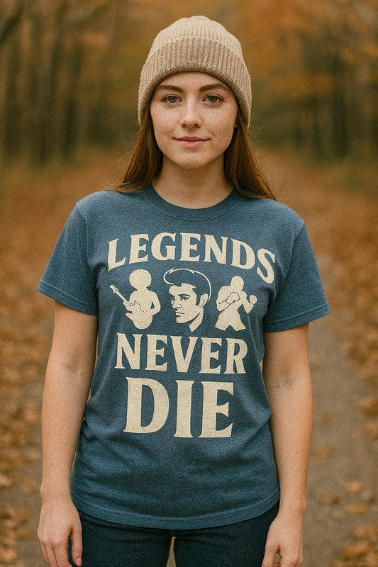 Legends Never Die Shirt | Tribute Graphic Tee by Graphic Graveyard