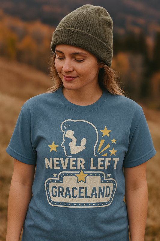 Never Left Graceland Shirt | Legends Never Die by Graphic Graveyard