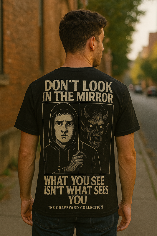 Don’t Look in the Mirror Shirt | Graveyard Collection Horror Tee
