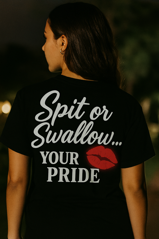 Spit or Swallow… Your Pride | Degenerate Drip Tee by Graphic Graveyard