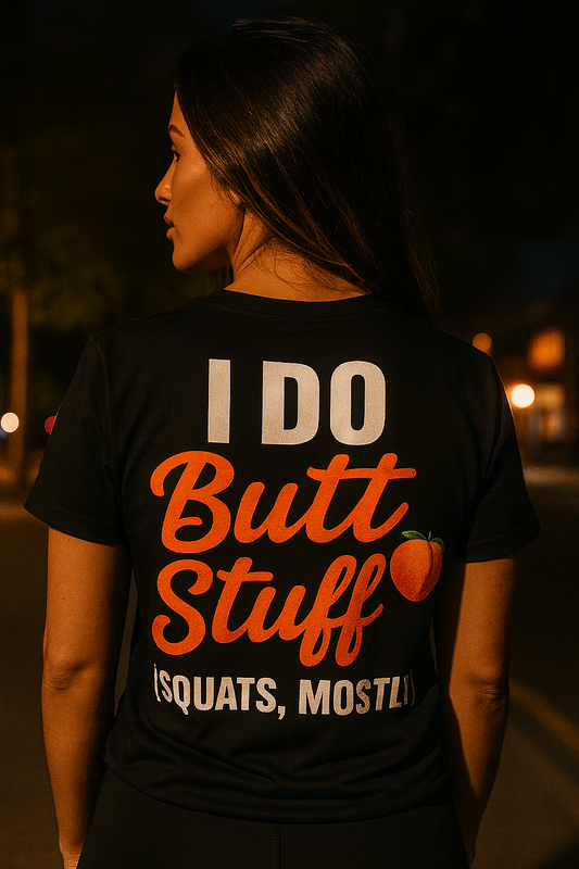 I Do Butt Stuff (Squats, Mostly) | Degenerate Drip Gym Tee by Graphic Graveyard
