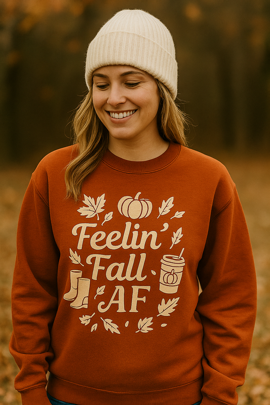 Feelin’ Fall AF | Fright & Fall Crewneck by Graphic Graveyard