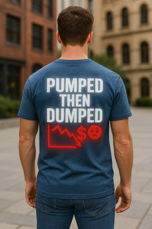 Pumped Then Dumped | Crypto Crash Tee by Degen Den