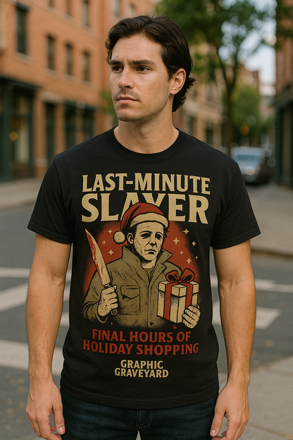 Last-Minute Slayer Tee | The Naughty List Collection by Graphic Graveyard Graphic Graveyard
