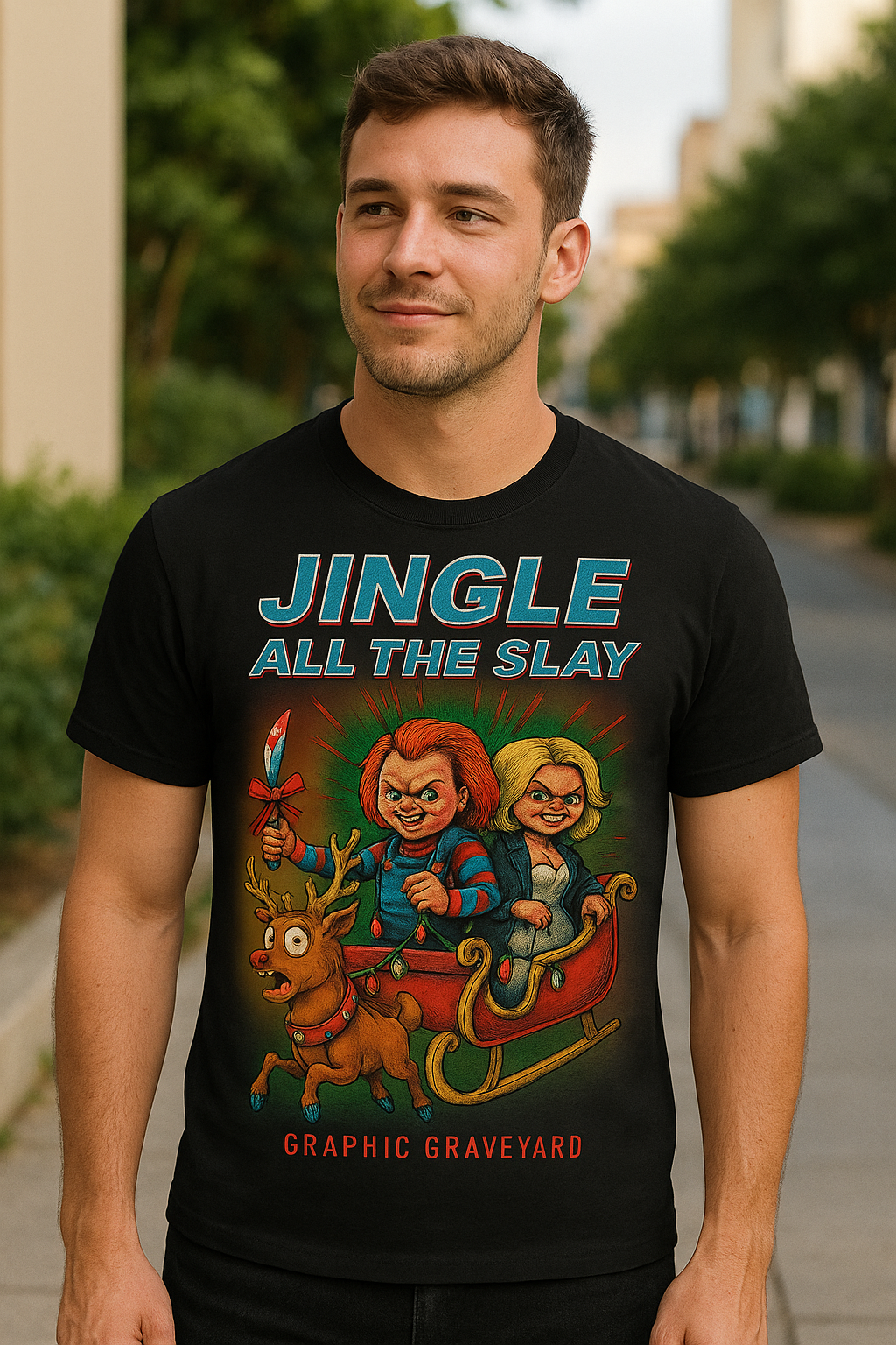 Jingle All the Slay Tee | The Naughty List Collection by Graphic Graveyard Graphic Graveyard