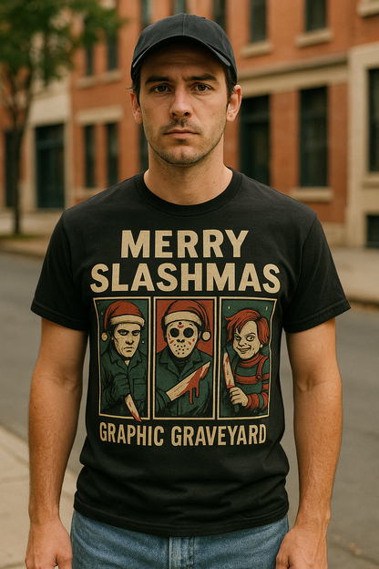 Merry Slashmas Tee | The Naughty List Collection by Graphic Graveyard Graphic Graveyard