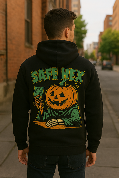 Safe Hex | Fright & Fall Halloween Hoodie by Graphic Graveyard Graphic Graveyard