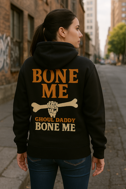 Bone Me Ghoul Daddy | Fright & Fall Saucy Skeleton Hoodie by Graphic Graveyard Graphic Graveyard