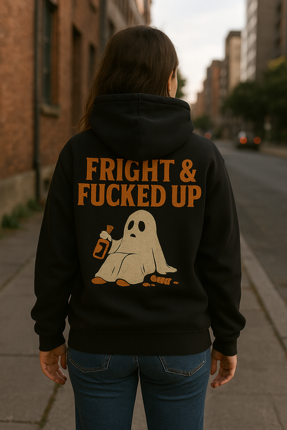 Fright & Fucked Up | Fright & Fall Boozy Ghost Hoodie by Graphic Graveyard Graphic Graveyard