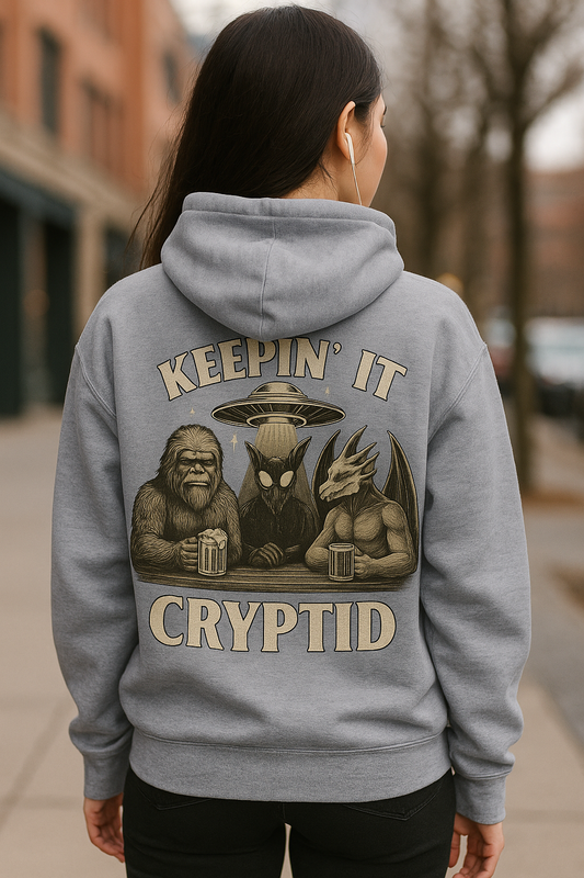 Keepin’ It Cryptid | Paranormal Bar Hoodie by Graphic Graveyard Graphic Graveyard