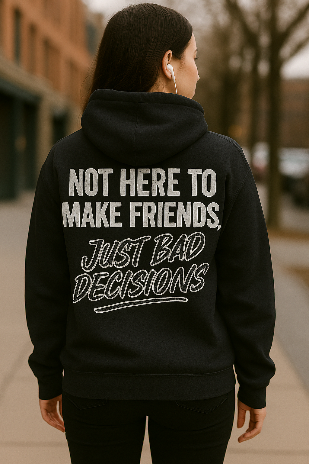 Not Here to Make Friends Hoodie| Degenerate Drip Collection by Graphic Graveyard Graphic Graveyard
