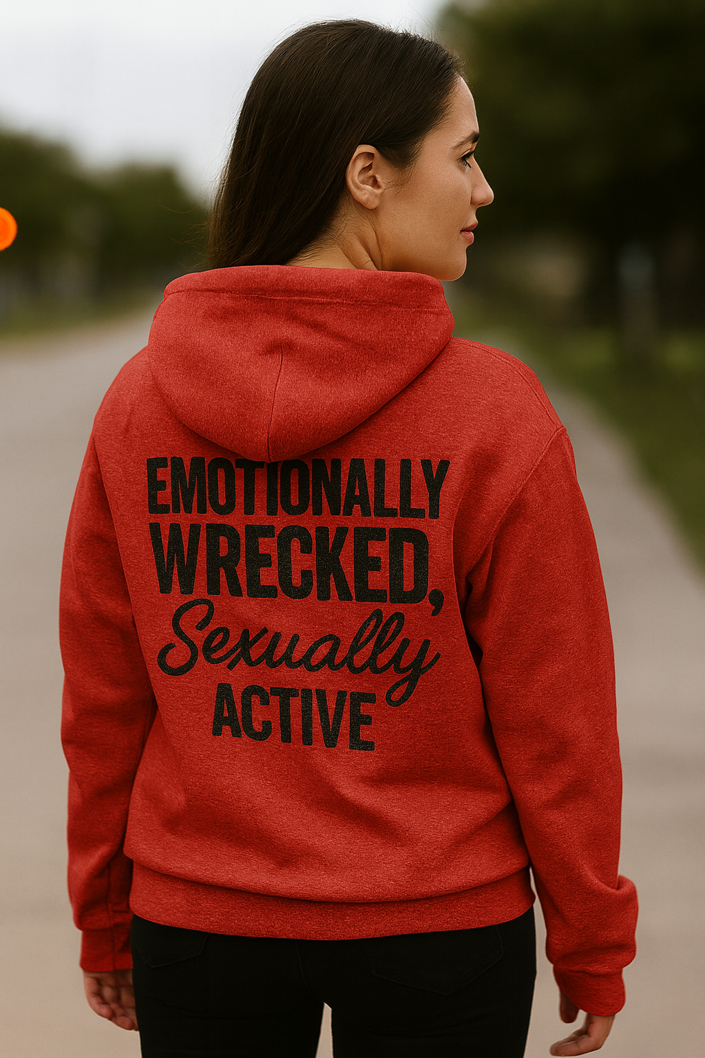 Emotionally Wrecked, Sexually Active Hoodie | Degenerate Drip by Graphic Graveyard Graphic Graveyard