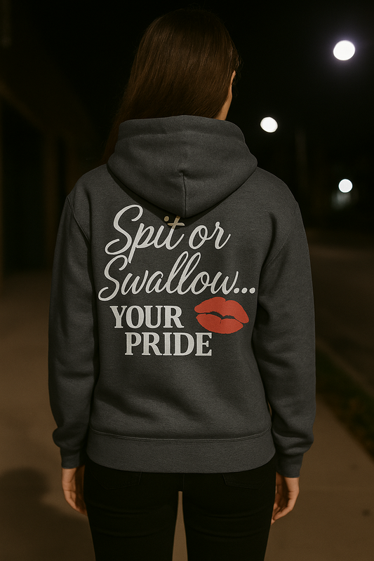 Spit or Swallow… Your Pride | Degenerate Drip Hoodie by Graphic Graveyard Graphic Graveyard