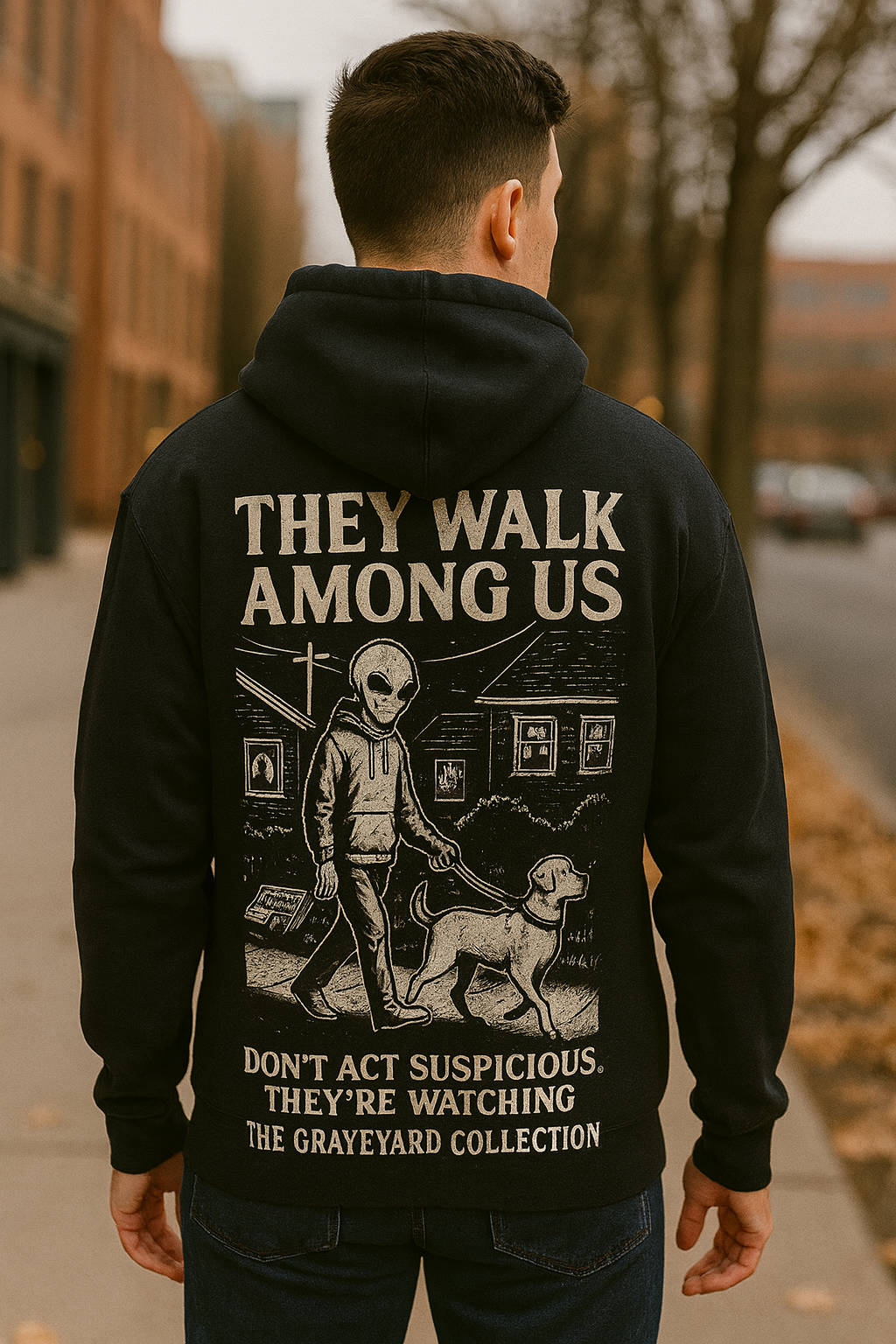 They Walk Among Us Hoodie | The Graveyard Collection by Graphic Graveyard Graphic Graveyard