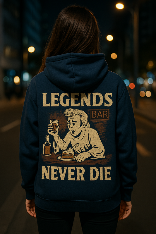 Legends Never Die Bar Hoodie | Legends Never Die by Graphic Graveyard Graphic Graveyard