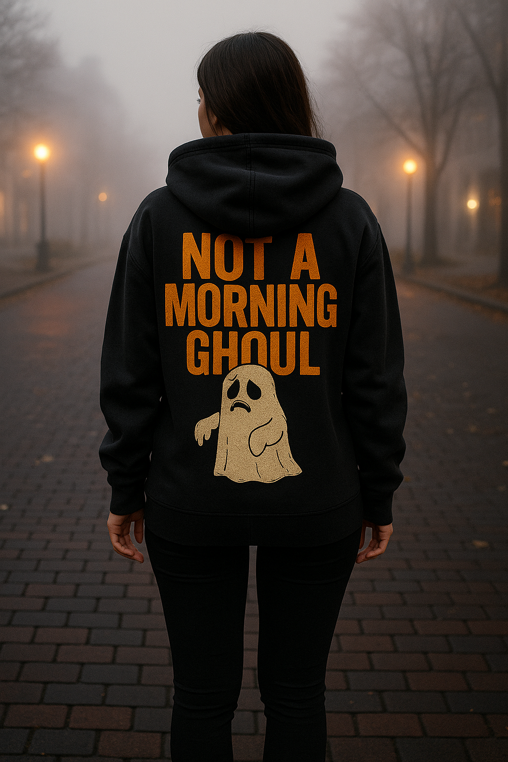 Not a Morning Ghoul | Fright & Fall Hoodie by Graphic Graveyard Graphic Graveyard