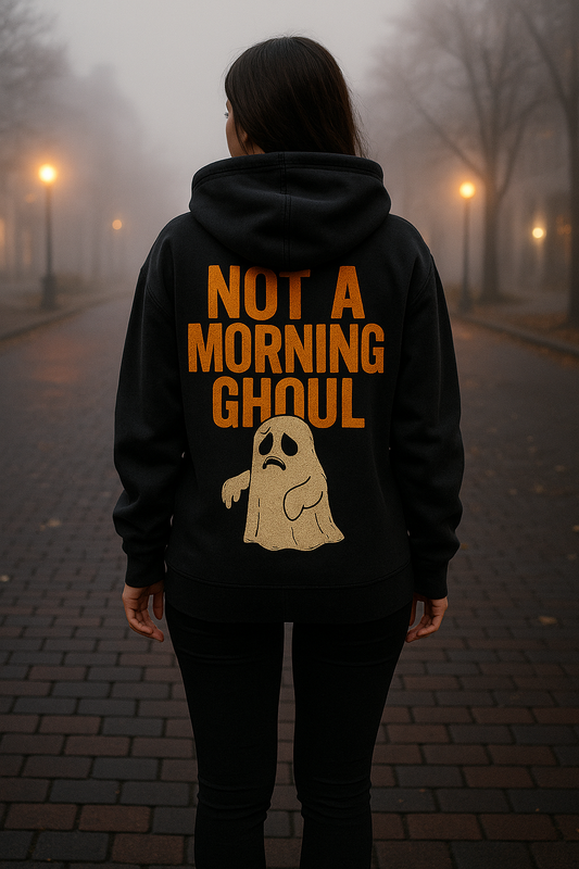 Not a Morning Ghoul | Fright & Fall Hoodie by Graphic Graveyard Graphic Graveyard