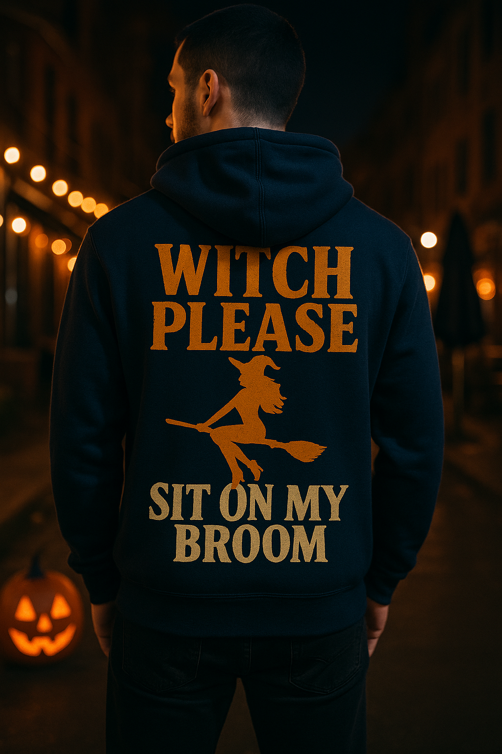 Witch Please – Sit On My Broom | Fright & Fall Saucy Witch Hoodie by Graphic Graveyard Graphic Graveyard