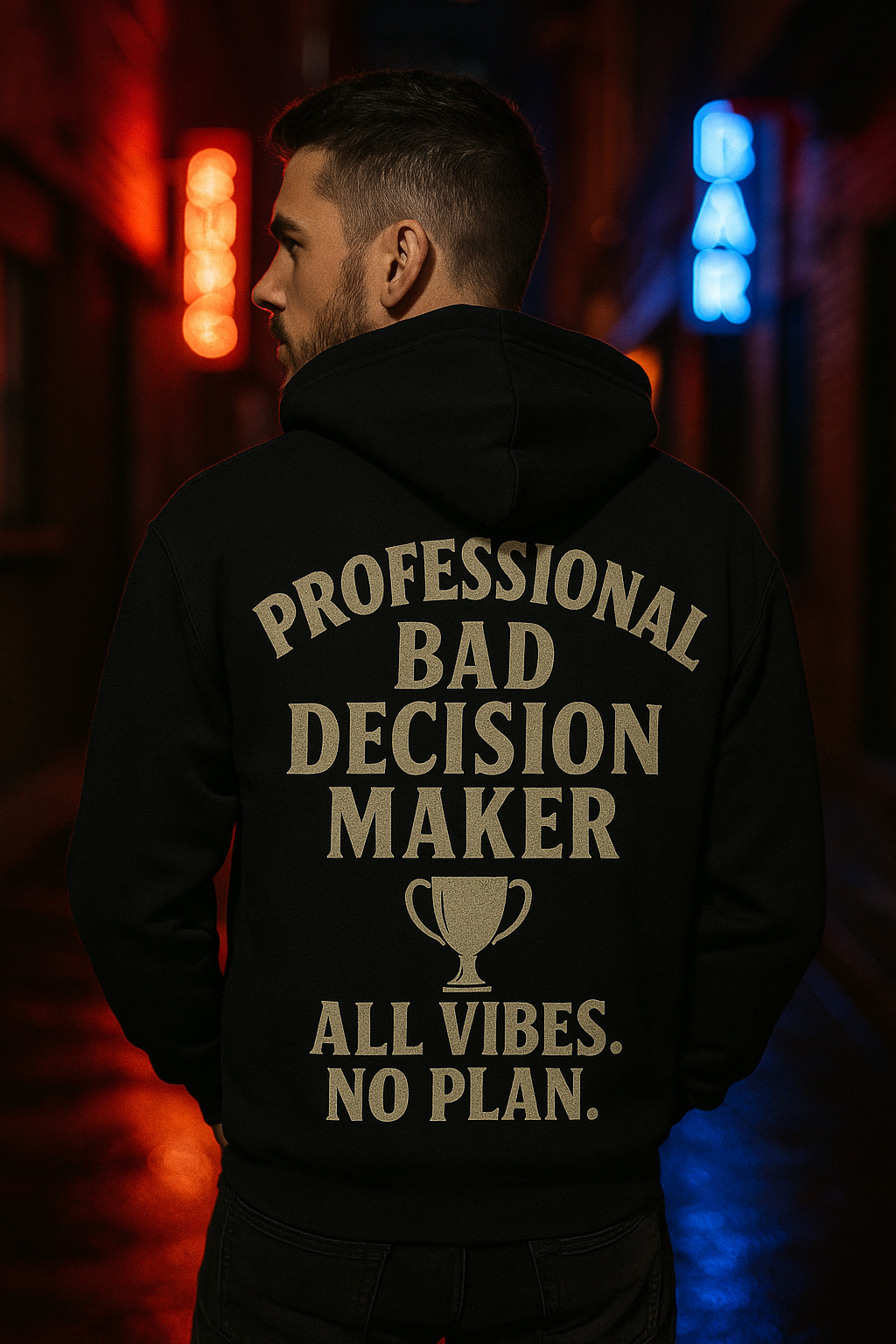 Professional Bad Decision Maker | Degenerate Drip Hoodie by Graphic Graveyard Graphic Graveyard