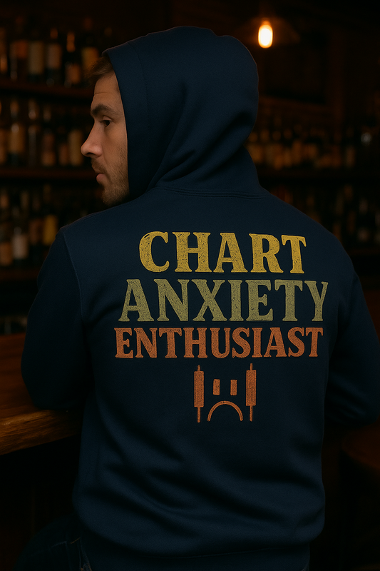 Chart Anxiety Enthusiast Hoodie | Degen Den by Graphic Graveyard Graphic Graveyard