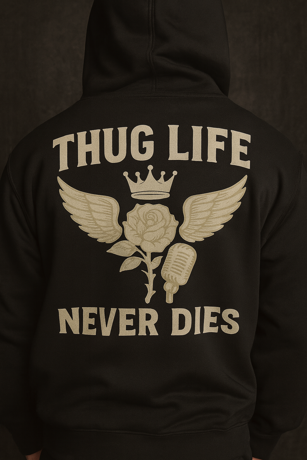 Thug Life Never Dies Hoodie | Legends Never Die by Graphic Graveyard Graphic Graveyard