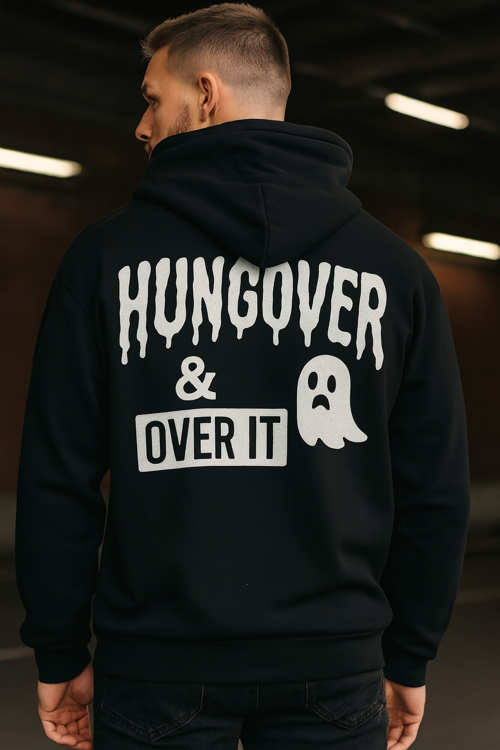 Hungover & Over It | Degenerate Drip Hoodie by Graphic Graveyard Graphic Graveyard