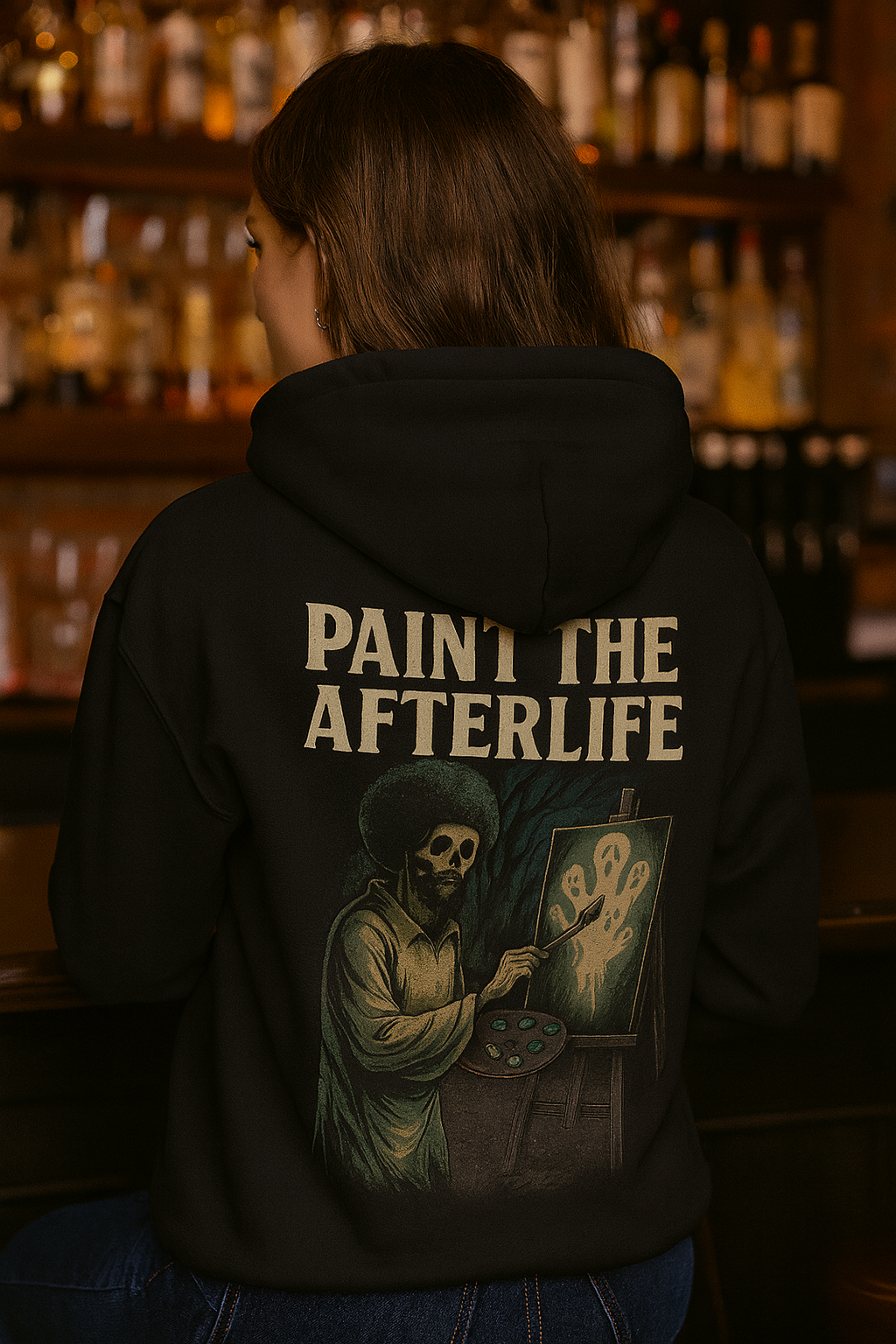 Paint the Afterlife | Haunted Artist Hoodie from The Afterlife Archives Graphic Graveyard