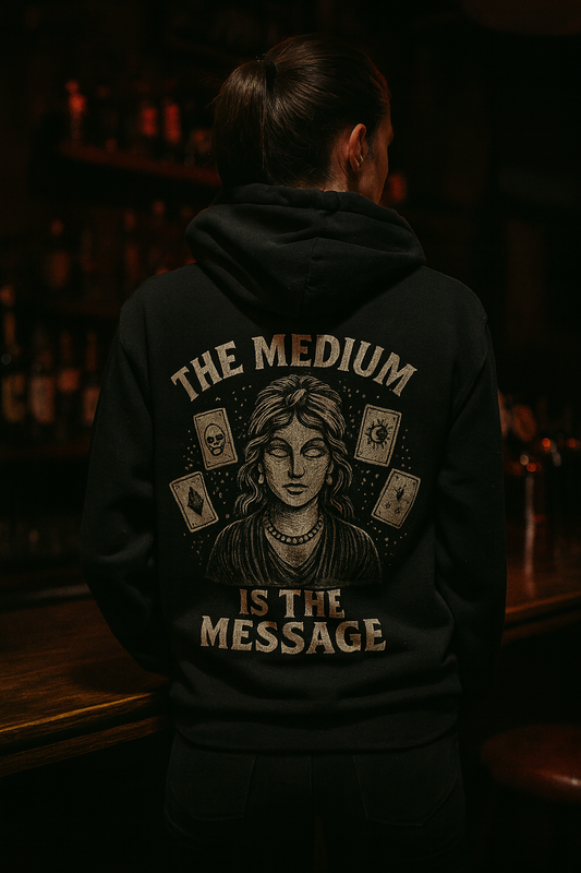 The Medium Is The Message | Paranormal Occult Hoodie by Graphic Graveyard Graphic Graveyard