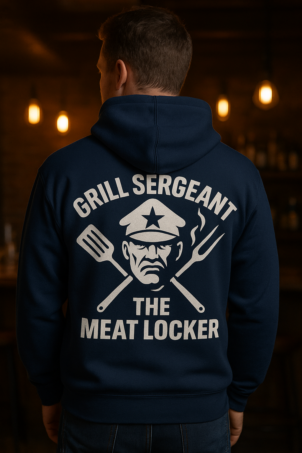 Grill Sergeant Hoodie | The Meat Locker BBQ Drop by Graphic Graveyard Graphic Graveyard